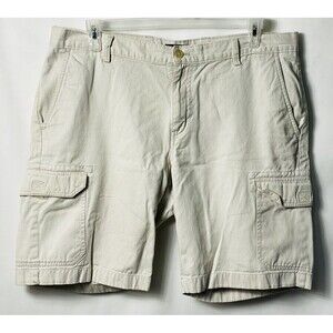 Chaps Mens Cargo Shorts White Ivory 100% Cotton Size 38